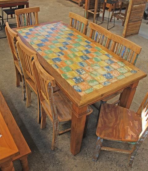 Móveis Rústicos 11 MESA JANTAR PATCHWORK CL 160X080M LM ALETOK 120128 1 1
